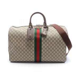 グッチ GGスプリーム シェリーライン ブランドオフ GUCCI PVCコーティングキャンバス ボストンバッグ GGスプリ