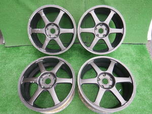 ★YOKOHAMA AVS MODEL6 軽量化★17×7JJ OFF:+45 PCD114.3-5H ハブ径；73mm 傷、汚れ、錆、塗装がれ等あり 4本 MADE IN JAPAN