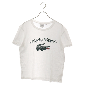 LACOSTE ラコステ ×RICKY REGAL ×リッキーリーガル フロントロゴプリント 半袖Tシャツ カットソー ホワイト