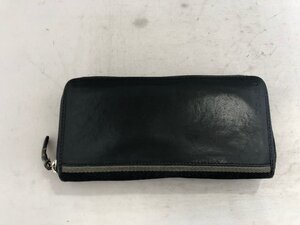 【COACH】コーチ　ラウンドジップ長財布　ブラック　レザー×キャンバス　SY02-EXH