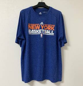 NBA adidas アディダス NEW YORK KNICKS ニューヨークニックス トレーニングウェア ユニフォーム 半袖 Tシャツ カットソー トップス S 青