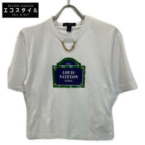 国内正規 1円 LOUIS VUITTON ルイヴィトン RW232WB DWN FPJT98 23年 ホワイト ストリートサインTシャツ トップス XS ホワイト レディース