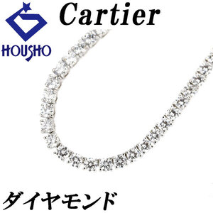 年末大感謝祭【最大43%OFF】カルティエ ダイヤモンド テニス ネックレス Pt950 ブランド Cartier 送料無料 美品 中古 SH120035