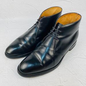 Crockett&Jones クロケットアンドジョーンズ チャッカ ハンドグレード 黒 ブラック 7.5 26cm レザーソール ロングノーズ ジョージブーツ