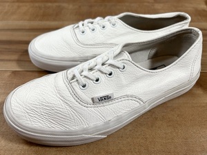 USA企画、レア! VANS バンズ Authentic オーセンティック レザー 白 23.5cm US5.5 オールドスクール スケートハイ エラ チャッカ ランピン