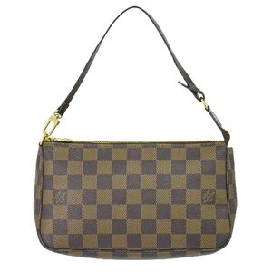 本物 ルイヴィトン LV LOUIS VUITTON ポシェットアクセソワール ダミエエベヌ アクセサリーポーチ ハンドバッグ ブラウン N51985