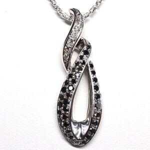 1円〜!!良品!!▲K18WG 天然ダイヤモンドペンダント▲F 約8.5g 約44.5cm diamond pendant jewelry EI5/EI8 C349