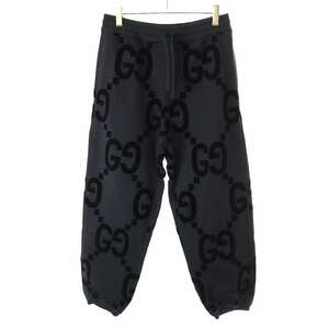 GUCCI グッチ 24SS GGフロックプリント コットンフリース スウェットパンツ 768502 XJF37 ブラック L ITZSD0BAWYFS