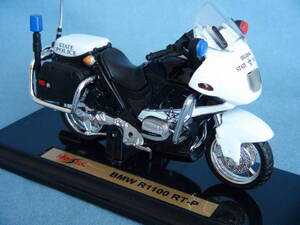 【希少】マイスト1/18BMW-R1100RT-P・アメリカオレゴン州ポリスバイク白/黒ツートン・美品/箱付