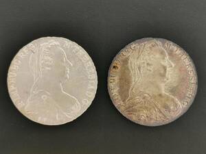 160415S68-0420S■オーストリア ターラー銀貨■2点 1780年 リストライク マリアテレジア コイン