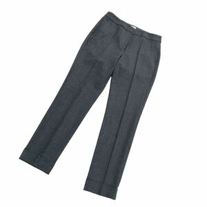 S176 ARMANI COLLEZIONI アルマーニコレッツォーニ パンツ スラックス ボトムス センタープレス 羊毛 97% ウール レディース 40 グレー