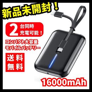 【新品未開封】16000mAh モバイルバッテリー 2台同時充電可能 PSE適合　No.16