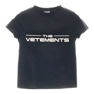 VETEMENTS ヴェトモン 21SS フロント リフレクターロゴプリント ショート クルーネック半袖Tシャツ WE51TR415B レディース