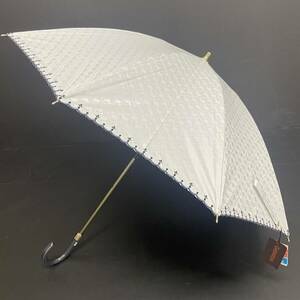 新品52392　ゲラルディーニ GHERARDINI＊ライトグレー　シャドーロゴプリント 1級遮光晴雨兼用日傘雨傘　軽量　UV加工遮蔽遮熱　プチパラ