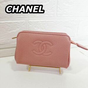 美品CHANEL シャネル ココマーク ポーチ ピンク 革 レザー