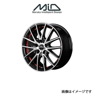 MID シュナイダー RX27 アルミホイール 1本 AZワゴン MJ23S(13×4J 4-100 INSET43 ブラックメタリックポリッシュ+レッド)SCHNEIDER