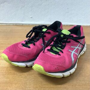 ASICS アシックス ランニング ジョギングシューズ TJA328 ピンク イエロー US7 EURO38 サイズ24.0cm スポーツ レディース 中古