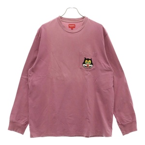 SUPREME シュプリーム 19AW Cat L/S Pocket Tee キャット ロングスリーブTシャツ 長袖 ロンT パープル