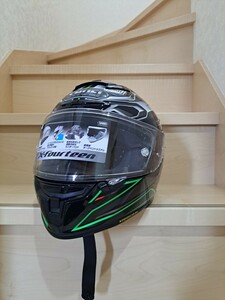 ショウエイヘルメットSHOEI X-fourteen X-14 エアロダイン Mサイズ カワサキkawasaki