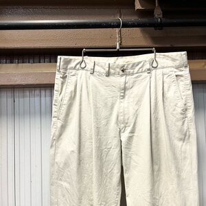 Papas 2タック チノパンツ サイズ50/L ベージュ パパス ① digjunkmarket