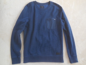 〈USED〉〈Abercrombie＆Fitch〉〈ネイビー〉〈長袖トレーナー〉〈裏起毛〉〈サイズXS〉