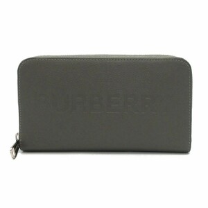 バーバリー 長財布 BURBERRY ロゴ ラウンドファスナー ジップ ウォレット 8052886 CHARCOAL GREY (グレー系) アウトレット メンズ 