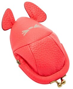 FOSSIL フォッシル NEON CORAL MOUSE COIN POUCH sl7282p/SL7282281 ネズミ マウス コインケース ネオンピンク レザー