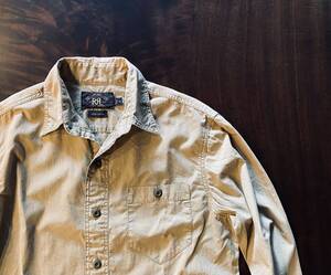 RRL ダブルアールエル Garment Dyed Twill Work Shirt コットンツイル カーキ 