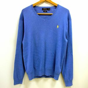 ■POLO Ralph Lauren ラルフローレン Vネックセーター ハイゲージニット ポニー刺繍 秋冬物 メンズ 1円スタート