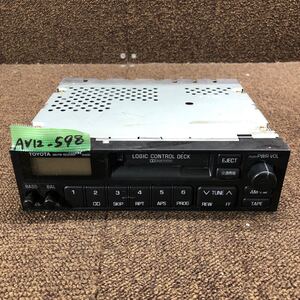 AV12-598 激安 カーステレオ TOYOTA 86120-20890 CQ-LS6150AA 11411 カセットデッキ FM/AM オーディオ 通電未確認 ジャンク