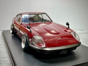 【大人気車種】国産名車コレクション1/24 NISSANフェアレディ240ZG アオシマ製14インチ ワタナベホイール 車高短 旧車 検ハコスカ ケンメリ