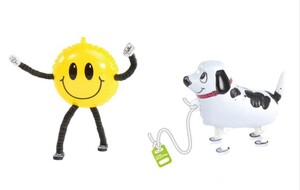 ☆ケンエレファント BALLOON ミニチュアコレクションSUNNY FUNNY SMILEY FACE + Osampo-Puppy Pointer」フィギュア 2種セット グッズ 食玩