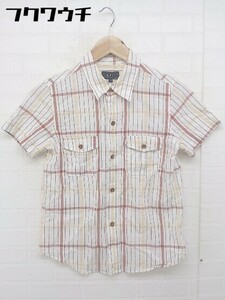 ◇ A.P.C. アー ペー セー チェック 半袖 シャツ サイズ38 ホワイト マルチ メンズ