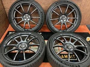 ◆86＆BRZにバッチリ!!YOKOHAMA ADVAN Racing RS◆18インチ 7.5J+50 100-5H 68Φ◆ミシュラン PS5 225/40-18◆プリウス/カローラツーリング