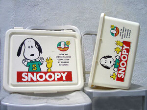 ♪80S SNOOPY Woodstock スヌーピー ウッドストック 愉快な大き目 万能ボックス 希少な日本製 昭和レトロ Vintage エイティーズ 入手困難