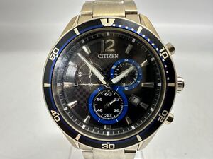 【1A2】1円スタート CITIZEN / H500-S061083 シチズン 稼働品 クロノグラフ 電波ソーラー デイト メンズ 腕時計