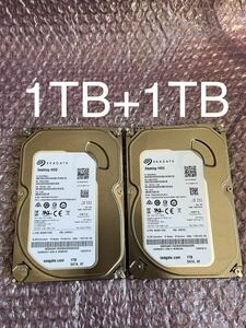 Seagate SATA 3.5インチ HDD 1TB 2台セット内蔵ハードディスク 検品済み●s42