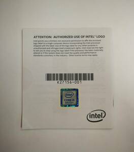 正規品 【 INTEL CORE i5 9th Gen 】エンブレムシール 未使用 INTEL CORE i5 シール 複数在庫