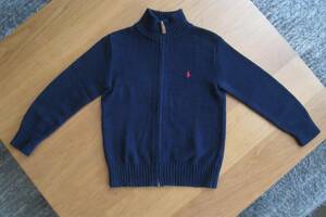 ◆ラルフローレン　POLO Ralph Lauren◆ニット　セーター　130　紺　ネイビー　キッズ　子供　ジップアップ