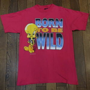 90s USA製 Looney Tunes トゥイーティー Tシャツ M ピンク ルーニーテューンズ ワーナーブラザーズ ヴィンテージ