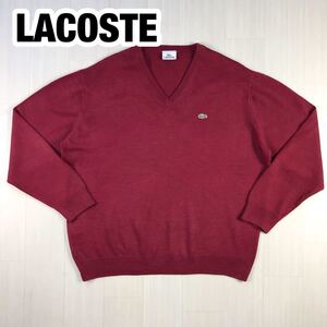 LACOSTE ラコステ 長袖ニット 5 ボルドー ワニ