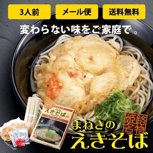 【メール便】 送料無料 姫路駅名物 まねきのえきそば ポストインタイプ 昔懐かしい思い出の味 お土産 三人前セット 