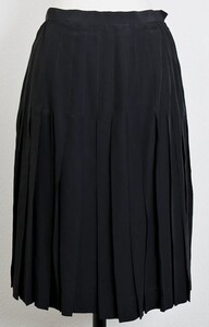 VINTAGE CHANEL SILK PLEATS SKIRT BLACK size 38 ヴィンテージ シャネル シルク プリーツ スカート b8804