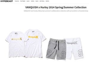 HYPEBEAST 掲載 VANQUISH X HURLEY SWEAT SHORTS ヴァンキッシュ ハーレー スウェット ショーツ　fr