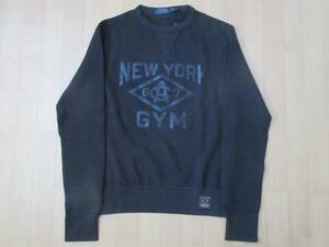 ポロ ラルフローレン NEW YORK GYM 両V スウェット XS ブラック 黒 POLO RALPH LAUREN カットソー トレーナー パーカー アメカジ USA F&E