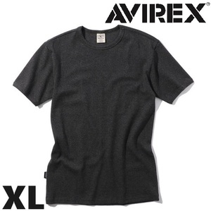 AVIREX 半袖 クルーネック Tシャツ XLサイズ チャコール / アヴィレックス アビレックス 新品 DAILY RIB S/S リブ 丸首 デイリーウェア