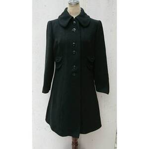 UKvintage 60s coat 1960 60年代 コート シングルコート シングル 丸襟 ラウンドカラー ブラック 黒 vintage ヴィンテージ レトロ LV127