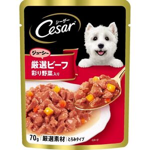 マース シーザー ジューシー厳選ビーフ 彩り野菜入り 70g 犬用フード