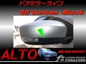 アルトワークス HA36 ドアミラーライン　４Ｄカーボン調