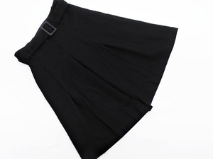 SHIPS シップス ウール100% ベルト付き キュロット パンツ sizeS/黒 ◇■ ☆ ekb3 レディース